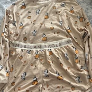 American Eagle Cream Pajama Set